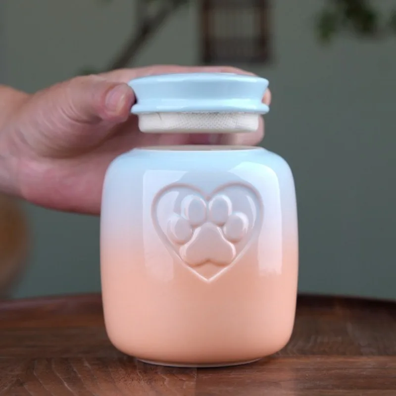 Caja funeraria de cerámica para cachorros, urna para cenizas de perros y gatos, urnas funerarias conmemorativas para mascotas y gatitos, suministros de urnas de cumpleaños - imagen 5