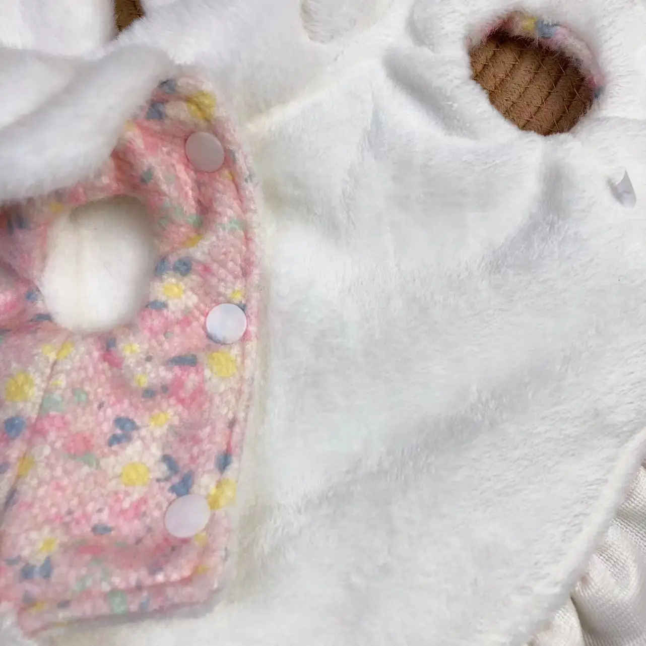 Vestido con orejas de conejo para mascotas, ropa de dos piernas, bonito y cálido que el oso, ropa cálida de peluche, abrigo para gato, ropa para cachorros, otoño e invierno - imagen 5