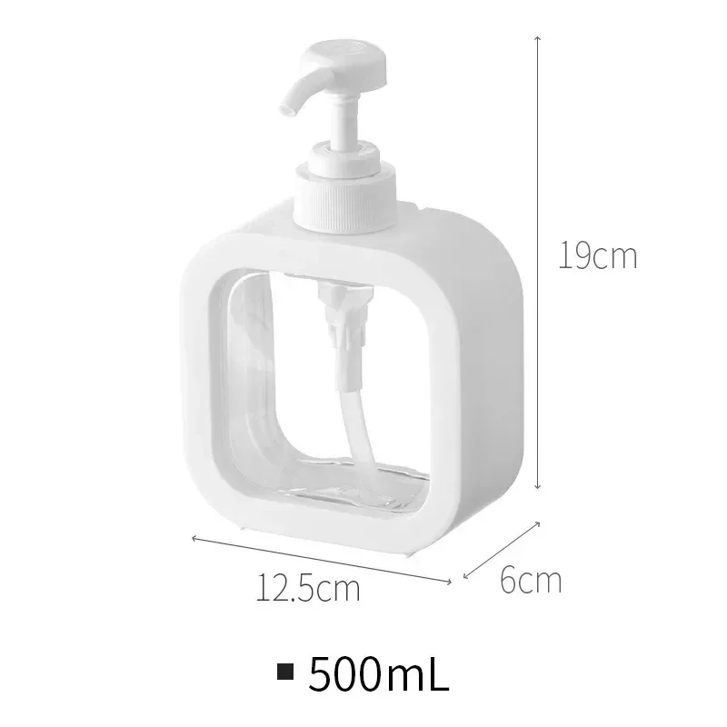 Dispensadores de jabón para baño, loción rellenable, soporte para Gel de ducha, champú, dispensador portátil de viaje, botella vacía con bomba de baño, 300/500ml - imagen 5