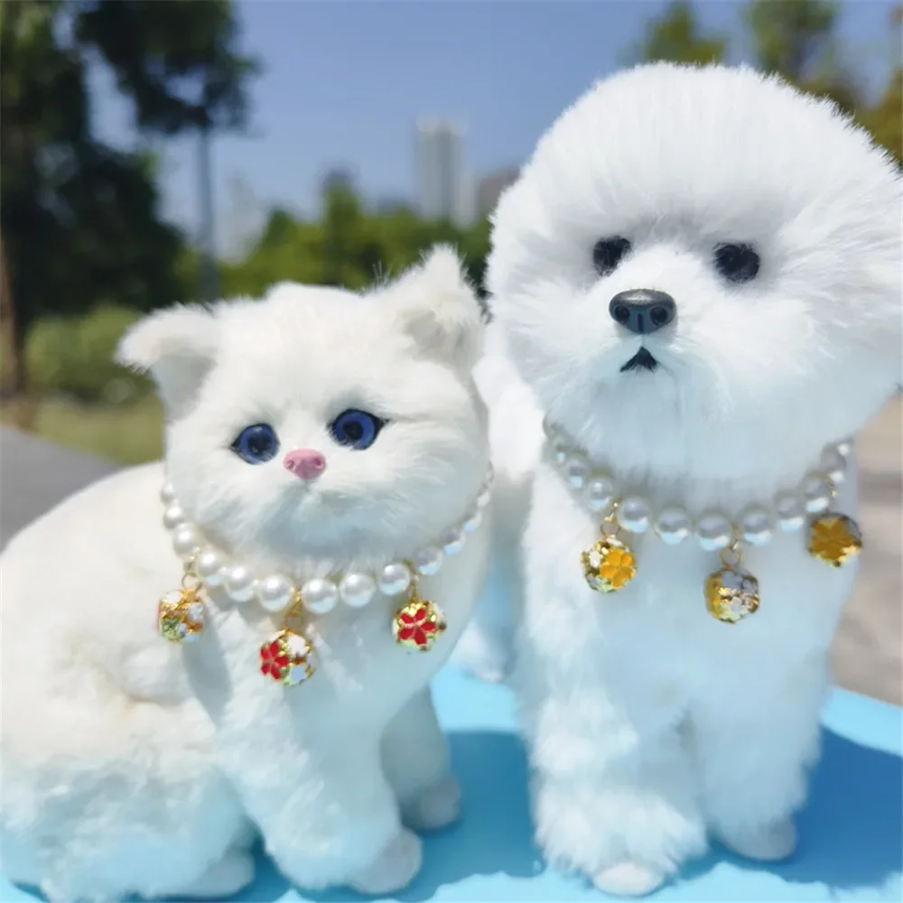 Collar con campanas de colores para perro y gato, Collar de perlas, accesorios de joyería, lista de artículos para mascotas, corto, inglés, York, lindo - imagen 5
