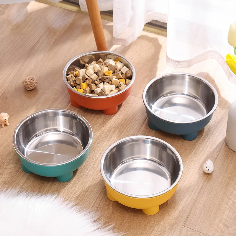 Cuenco elevado de acero inoxidable para mascotas: comedero antideslizante con amplia capacidad para perros y gatos: soporte para el cuello para una fácil alimentación - imagen 2
