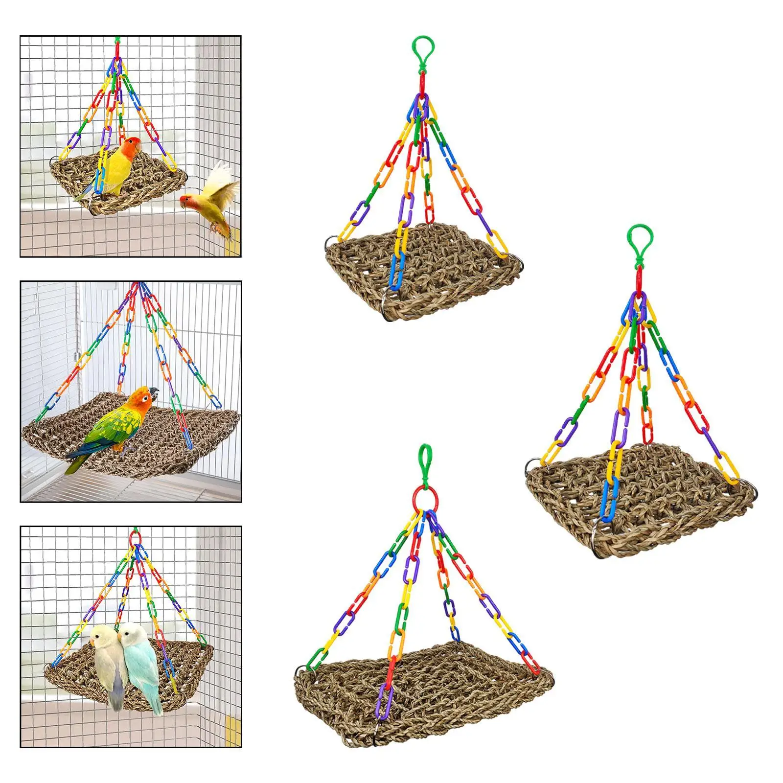Bird Parrot Perch Indoor Outdoor Handmade Hammock for Budgie Bird Parrot