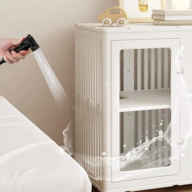 Mueble divisor con caja de arena para gatos – 2 en 1 con ruedas - imagen 5