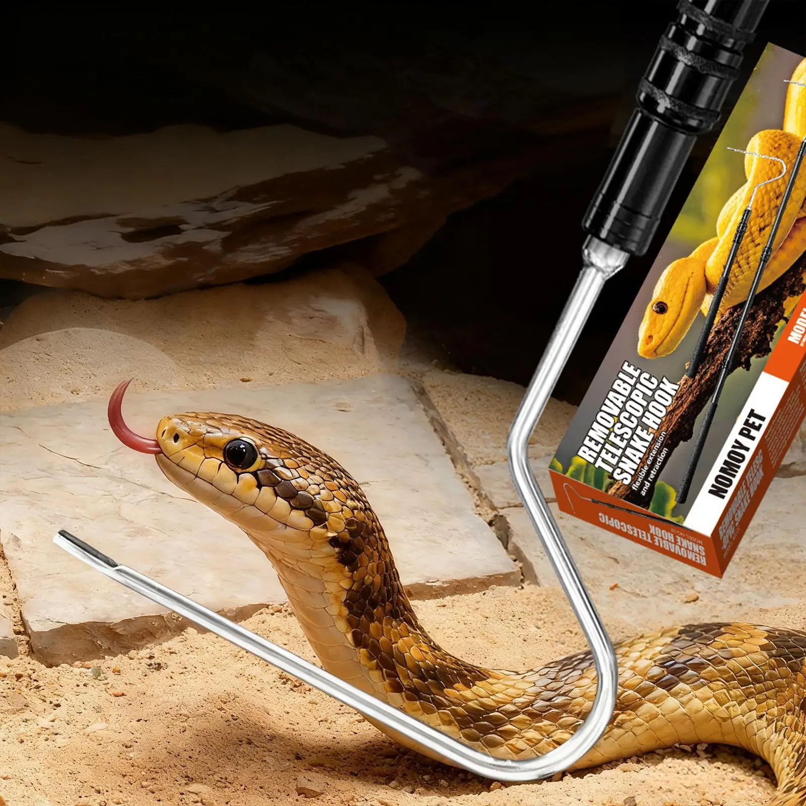 Snake Hook Handling Tool for Catching, Controlling, or Moving Extendable Professional Adjustable Reptile Hook Snake Catcher