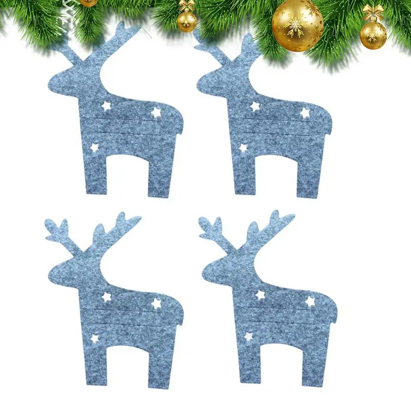 Bolsa de cubiertos navideña, soporte de utensilios, bolsas de tenedor cortador, fundas de cubiertos de Reno - imagen 2