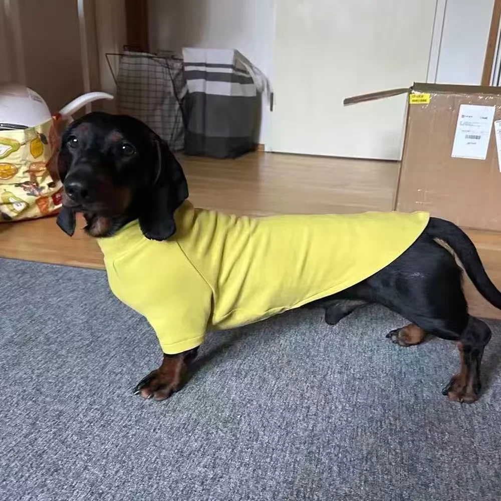 Abrigo interior suave para perro salchicha Wiener, ropa de otoño, mono de lana cálido para perro tejón, camisa de manga larga en invierno - imagen 4