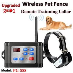 Collar de entrenamiento inalámbrico 2 en 1 para perros, sistema de contención de mascotas eléctrico para exteriores, Collar E reflectante impermeable e inofensivo