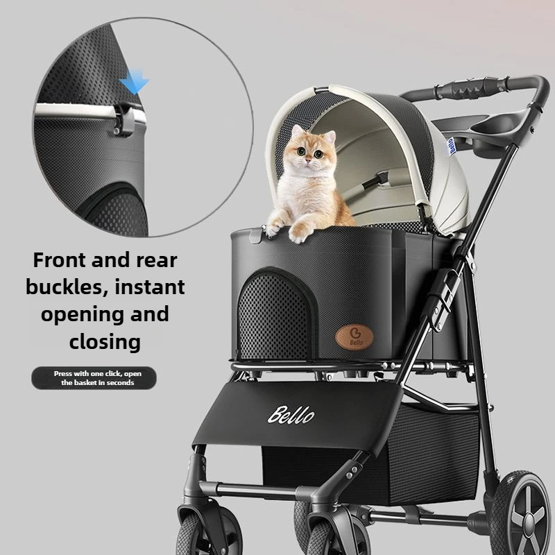 Cochecitos para mascotas, cochecitos de peluche plegables y ligeros para perros pequeños y gatos, carrito para exteriores, productos para mascotas