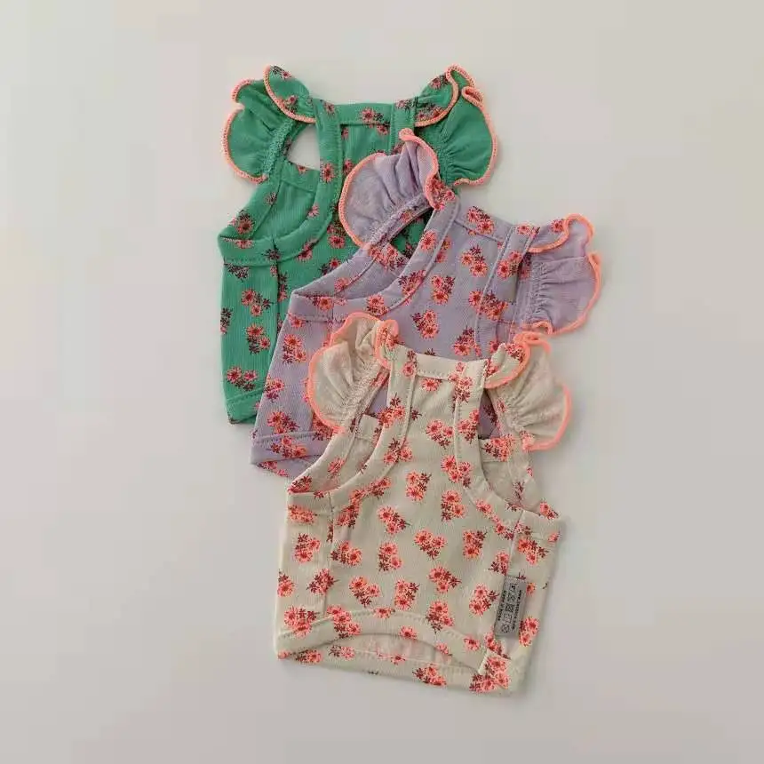 Chaleco Floral bonito para mascotas, chaleco con mangas voladoras para perro, gato, hongos, flor pequeña, oso de peluche, suministros de ropa para mascotas, ropa para perros - imagen 2