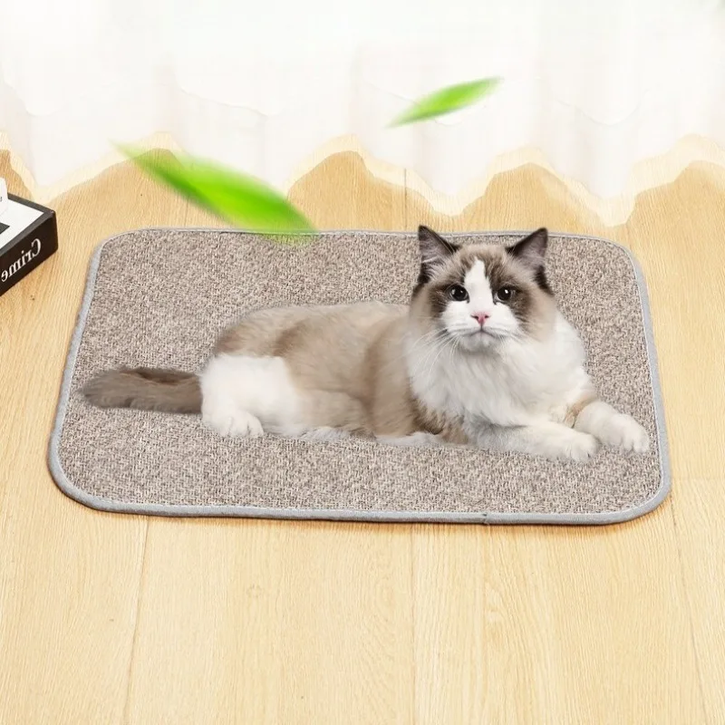 Esteras refrescantes para mascotas para gatos, almohadillas para cama para dormir tejidas de mimbre para perros, estera transpirable sólida, suministros de disipación de calor para cachorros y gatitos - imagen 2