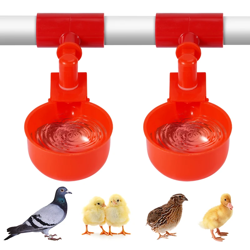 Bebedero automático de agua para pollos, bebedero de plástico para aves de corral con tubo de 1/2 pulgadas, sistema de agua potable para gallinero, 4 Uds. - imagen 2