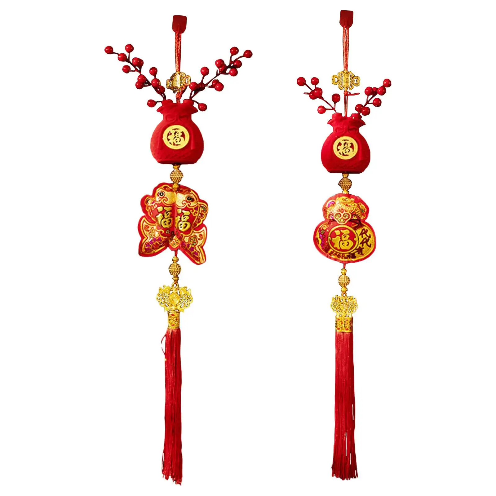 2026 Horse Charm Pendant Red Berries Flocking Decor Lucky New Year Hanging Ornament for Lunar Festival Home