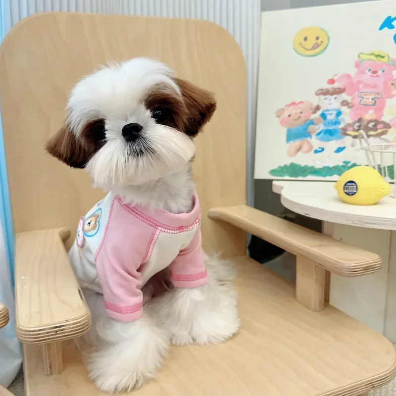 Abrigo Base bonito para perro, camiseta de otoño/invierno para mascota, suéter de felpa maltés Schnauzer, disfraz para perro, ropa para cachorro, ropa de diseñador para perro