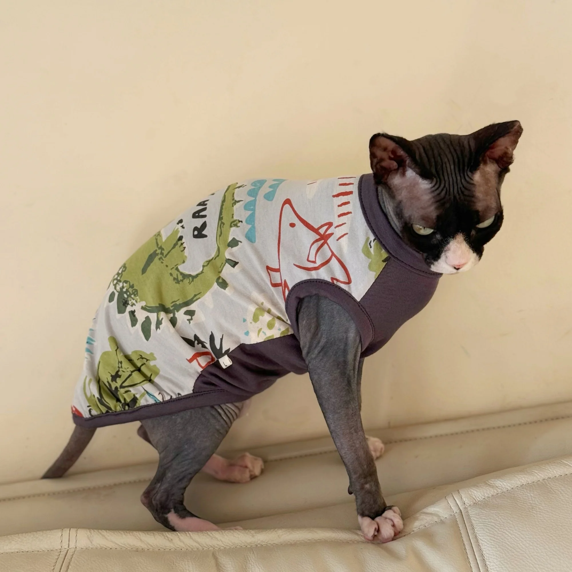 Chaleco sin mangas de algodón ligero para gatos Devon Rex y Sphynx - imagen 2