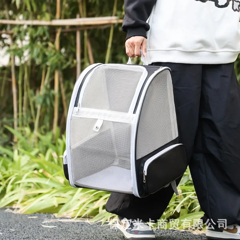 Mochila portátil para gatos, bolsa plegable transpirable multiusos para mascotas, suministros para perros pequeños, bolsas de viaje para gatos - imagen 4