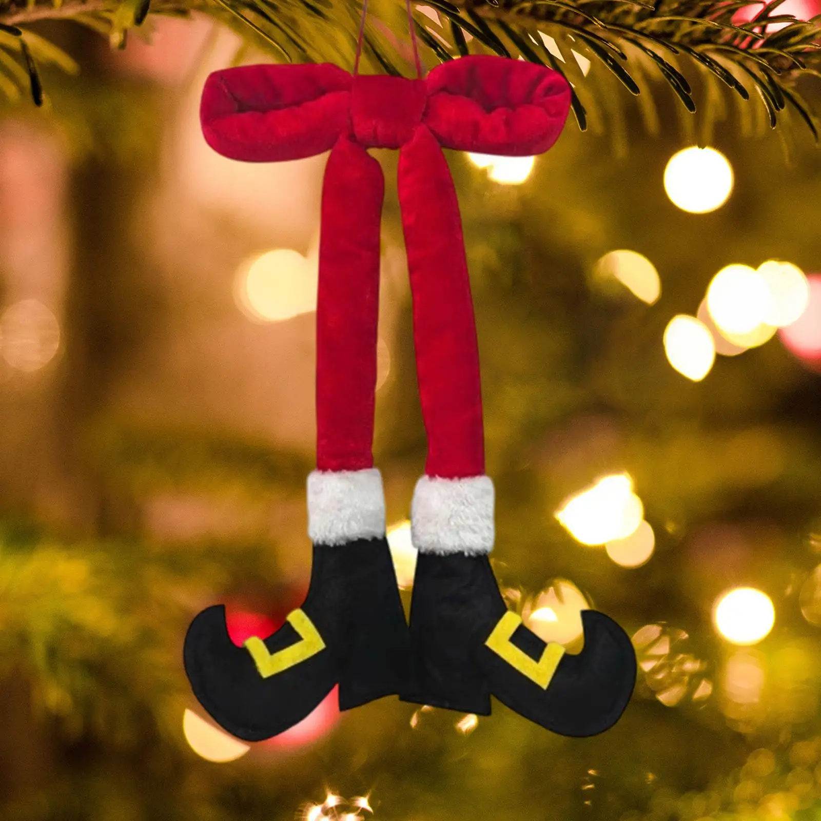 Patas de elfo de Navidad colgantes decoración de piernas de Papá Noel lindo colgante decorativo de coche novedoso - imagen 2