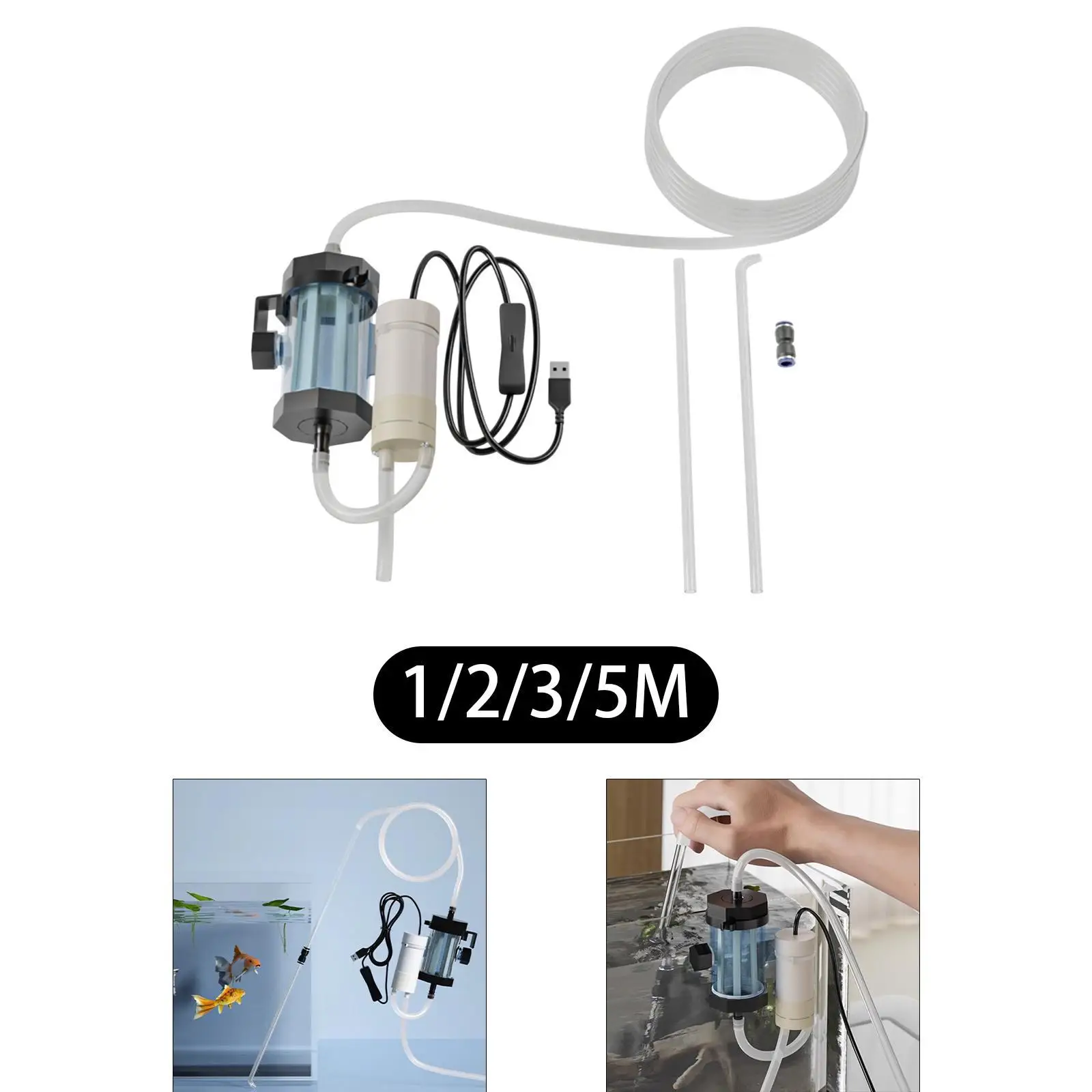 Kit de aspiradora de acuario para eliminación de residuos, fácil cambio de agua, uso doméstico - imagen 4