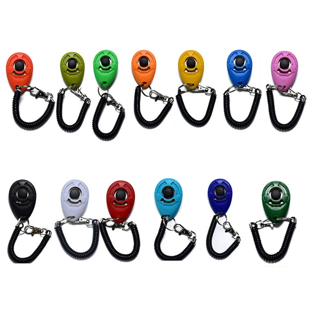Clicker de entrenamiento para perros, mascotas, gatos, plástico, nuevos perros, herramientas de ayuda para entrenador, correa de muñeca ajustable, llavero con sonido, suministros para perros - imagen 5