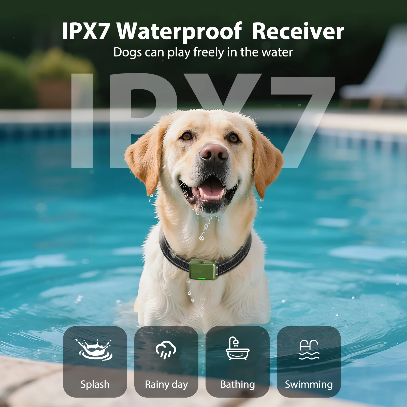 Collar de entrenamiento eléctrico para perros, Control remoto de 300M, recargable, resistente al agua, para mascotas, perros, cachorros, Control de ladridos, Collar de choque - imagen 3