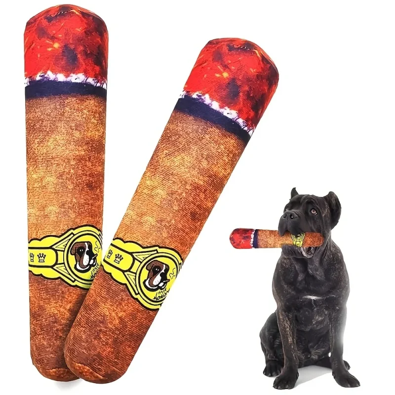 Juguetes Divertidos para mascotas, cigarros de gran humo, sonido de felpa, chirrido, cigarrillos falsos, juguetes para masticar para perros, juego interactivo Molar, juguete para mascotas resistente a mordeduras - imagen 2