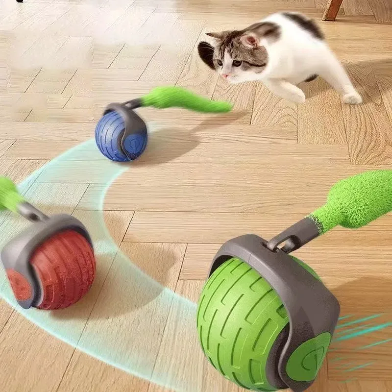 Nuevos juguetes interactivos para gatos, pelota rodante eléctrica automática, juguetes para gatos, gatitos, mascota, Teaser automático inteligente, juguete para gatos recargable por USB - imagen 4