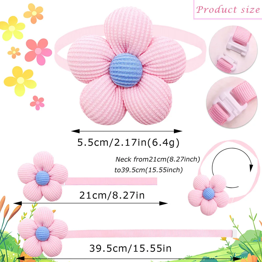 Nuevo 50 Uds. Pajarita de primavera para perros pequeños y gatos, pajarita bonita con flores, corbatas para perros y mascotas, accesorios ajustables para el cuello de mascotas para perros pequeños