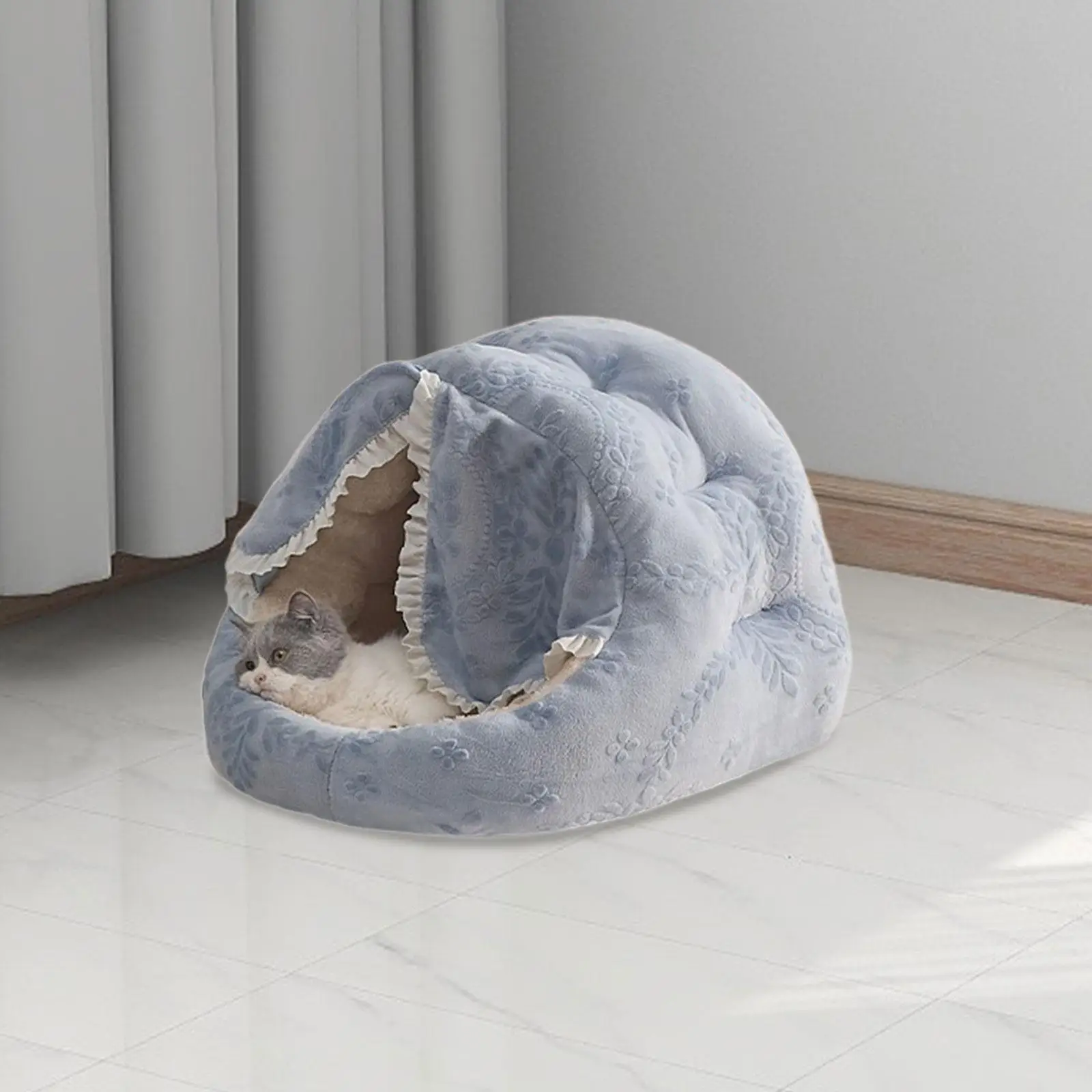 Cat Bed Cave Warm Comfortable Round Pet Bed for Bunny Rabbit Pet Supplies