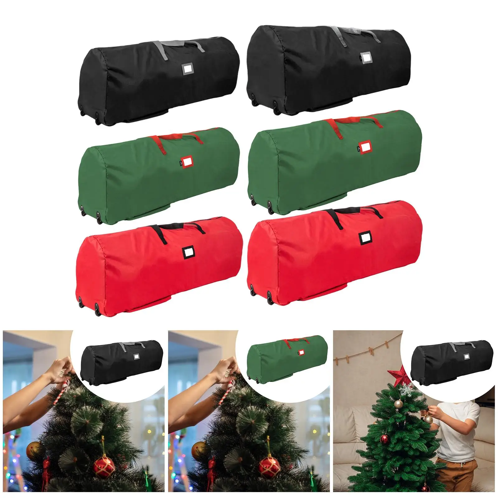 Portabolsas para árbol de Navidad con ruedas, accesorios para portatarjetas de Navidad artificiales con - imagen 4