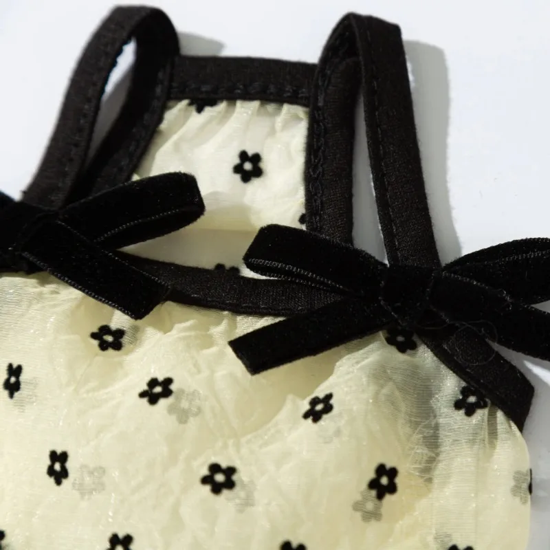 Ropa para perros, chaleco de malla de lunares para cachorros, lazo de verano, eslinga para mascotas, chaleco transpirable para perros pequeños y medianos, ropa hermosa de Bichón - imagen 4