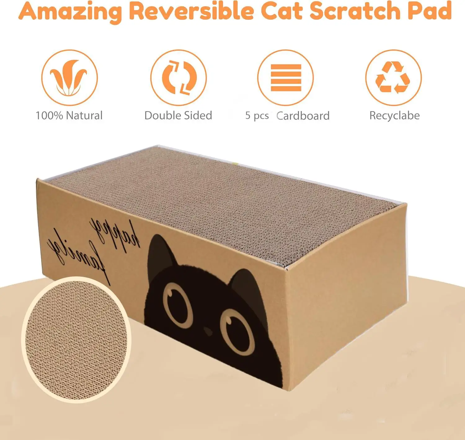 Rascador de cartón duradero para gatos con cama para gatos, Combo que no se queda, juguete para cama para mascotas para todas las estaciones, suministros esenciales para mascotas - imagen 4