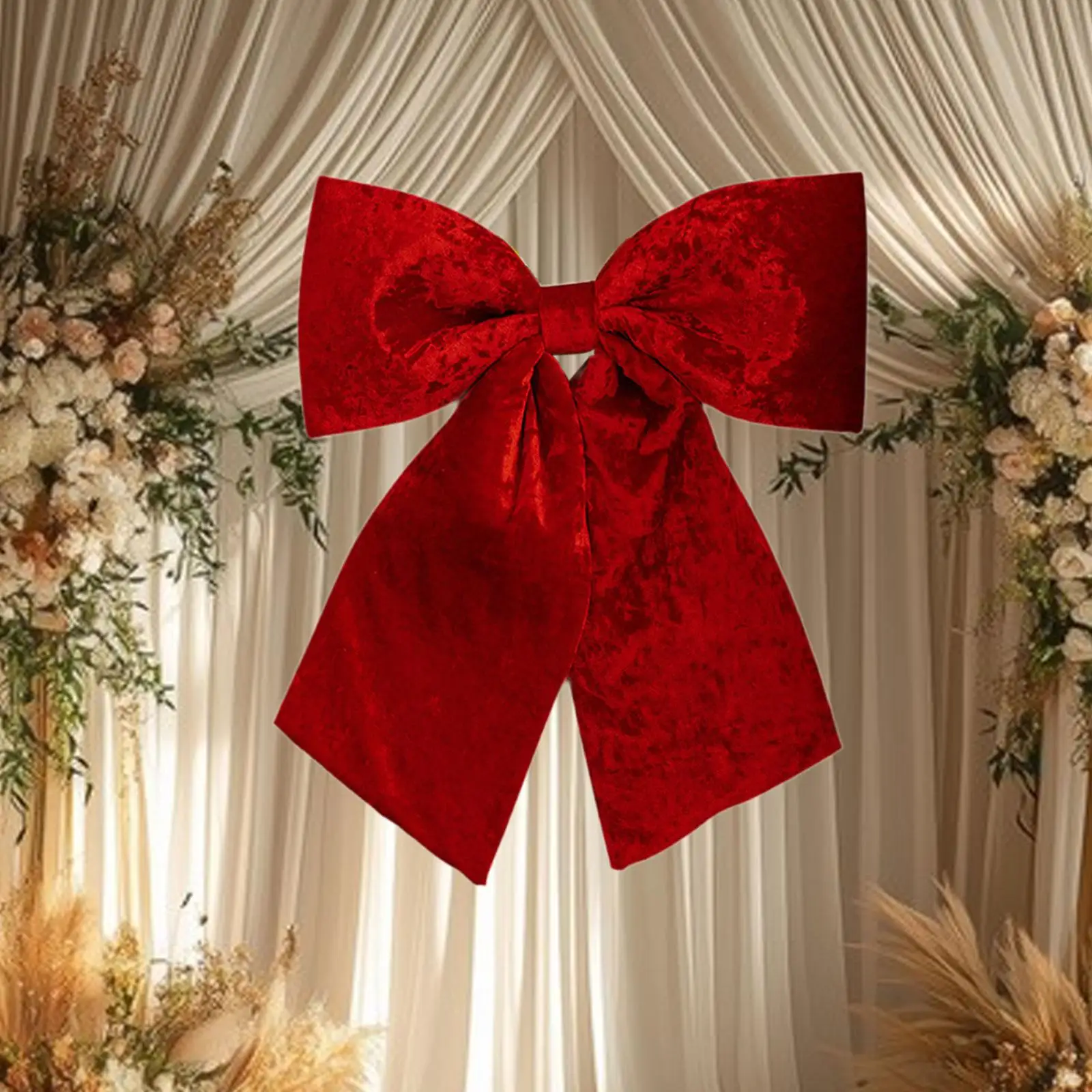 Xmas Velvet Ribbon Bow, Christmas Tree Garland for Festival Wedding Decorative Xmas Velvet Ribbon Bow, Christmas Tree Garland for Festival Wedding Decorative