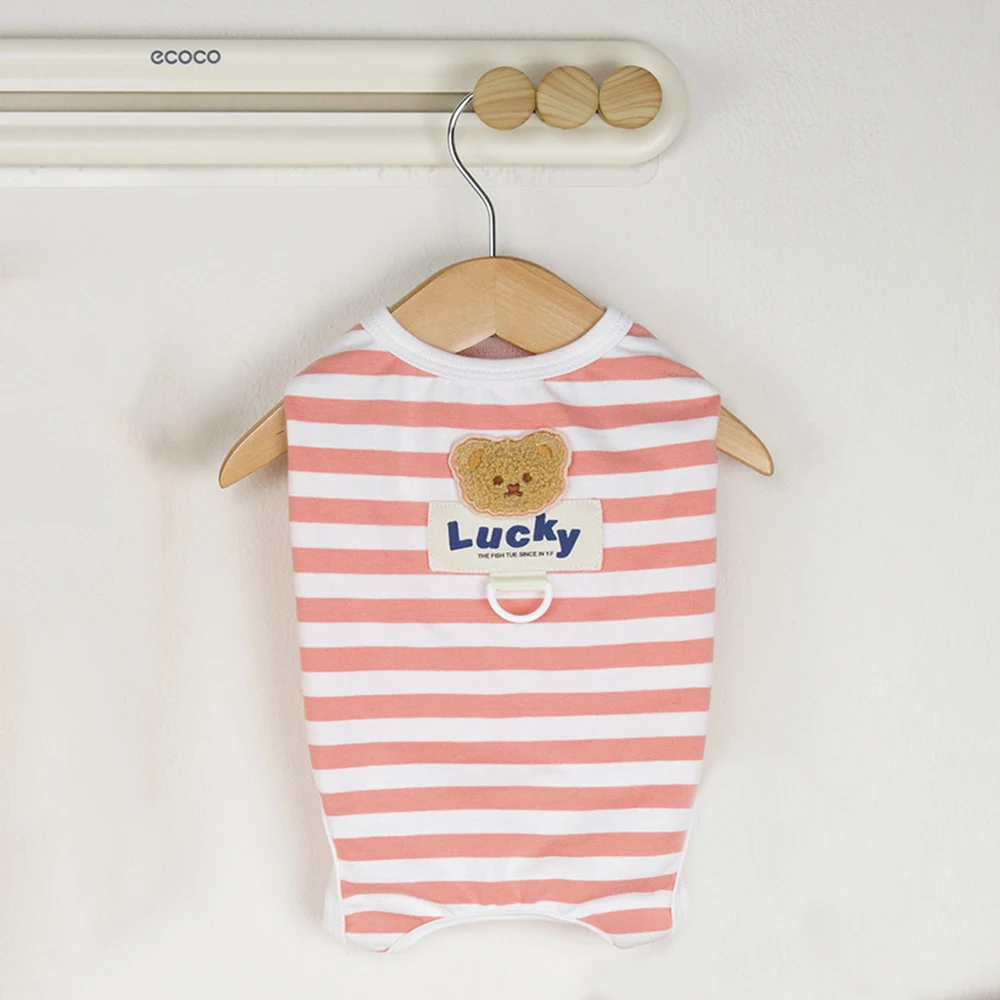 Pijamas acogedores a rayas para gatos Gotas, ropa de verano para perros y gatos con hebilla, jerséis para gatitos siameses Sphynx, mono para mascotas - imagen 5