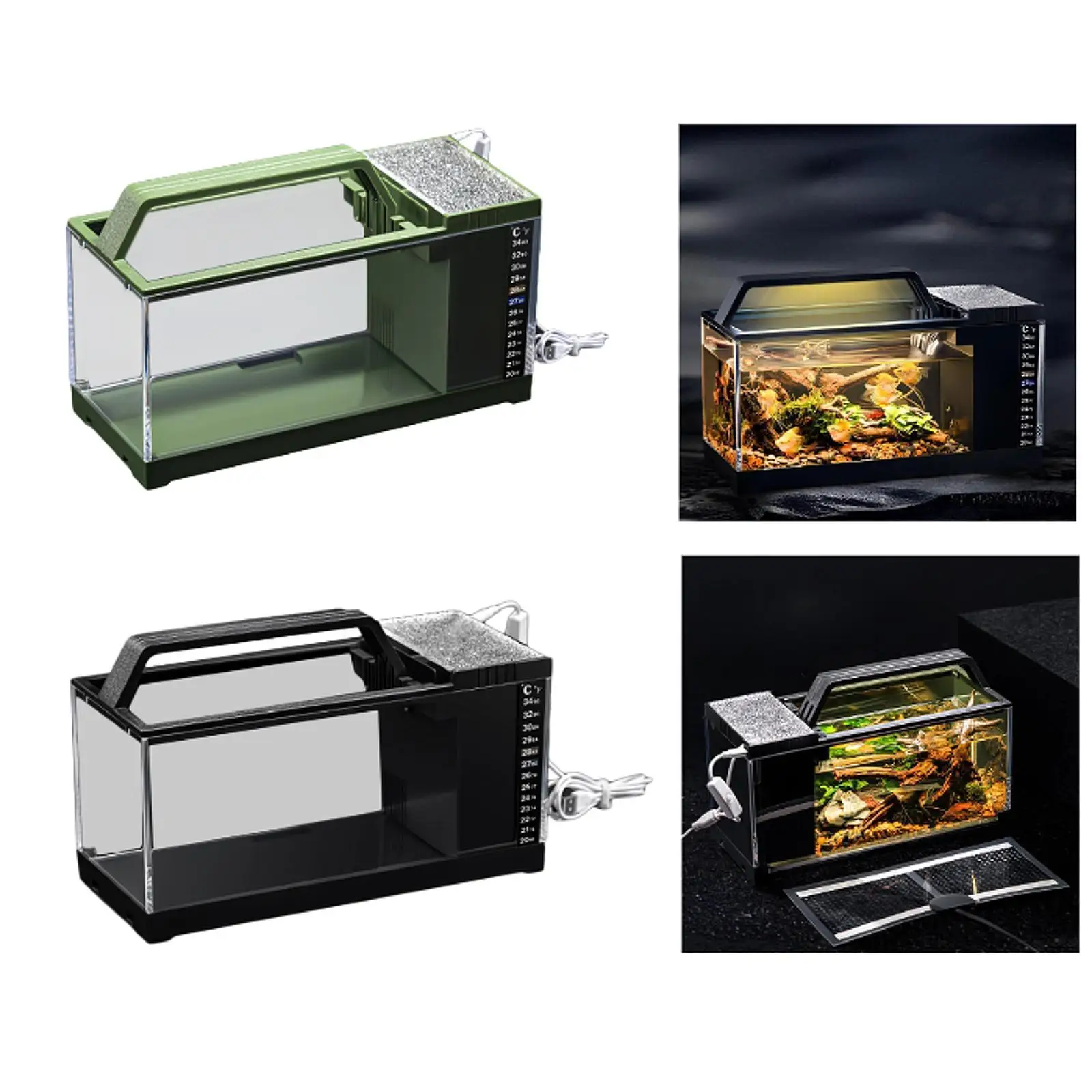 Micro Landscape Fish Tank Sturdy Mini Fish Tank for Tabletop Household Decor