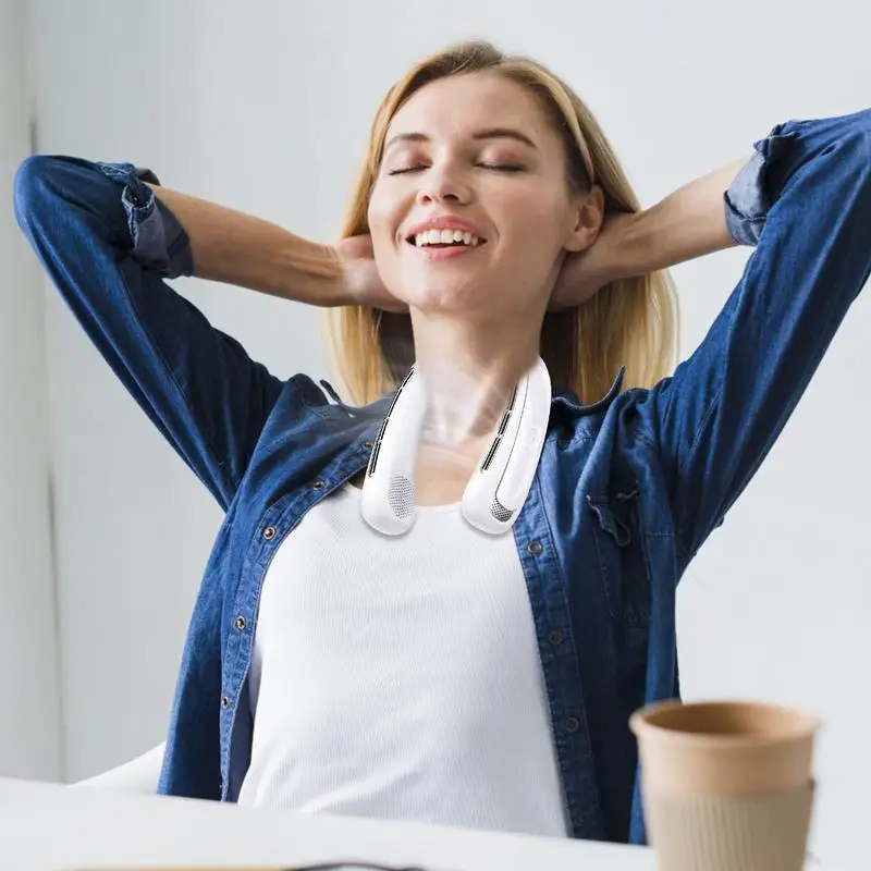 Ventilador de cuello manos libres, enfriador Personal portátil, placa de refrigeración, aire acondicionado portátil - imagen 3
