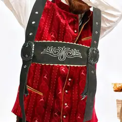 Tirantes cruzados en la espalda del Festival alemán, artesanía fina para celebraciones culturales, accesorios ajustables bordados en marrón oscuro