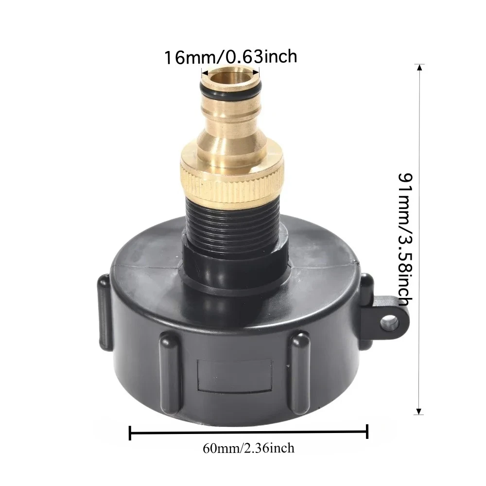 Grifo de plástico duradero con conector de manguera de jardín, grifo a prueba de fugas para colección de agua de lluvia, riego de césped, IBC, 1 Juego - imagen 2