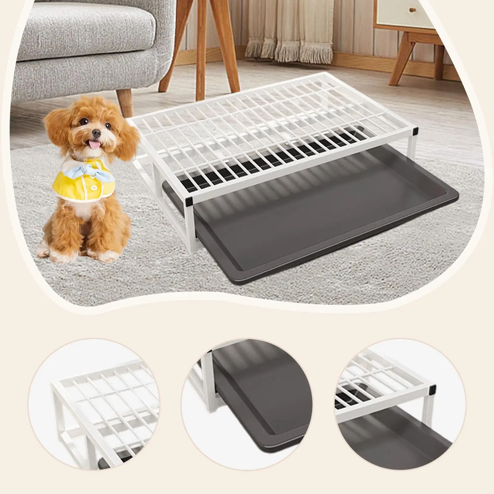 Dog Litter Box Potty Tray with Holder Absorbent Mat Raised Grid Removable Drawer Dog Litter Box Potty Tray with Holder Absorbent Mat Raised Grid Removable Drawer