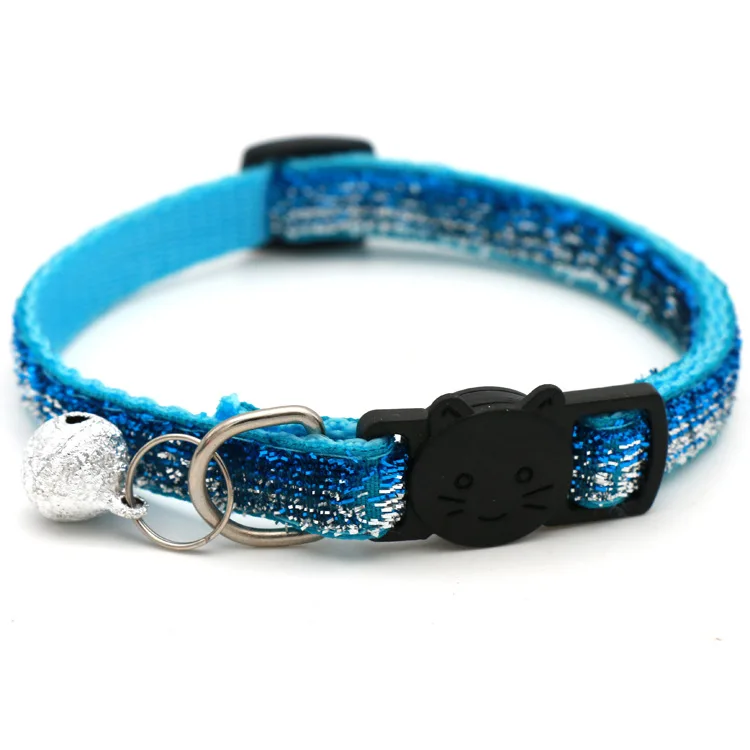 Collar de gato brillante con cara de campana Multicolor, cierre de seguridad, Collar canario de gato, puede colgar la etiqueta para evitar que se pierda, accesorios para mascotas - imagen 5