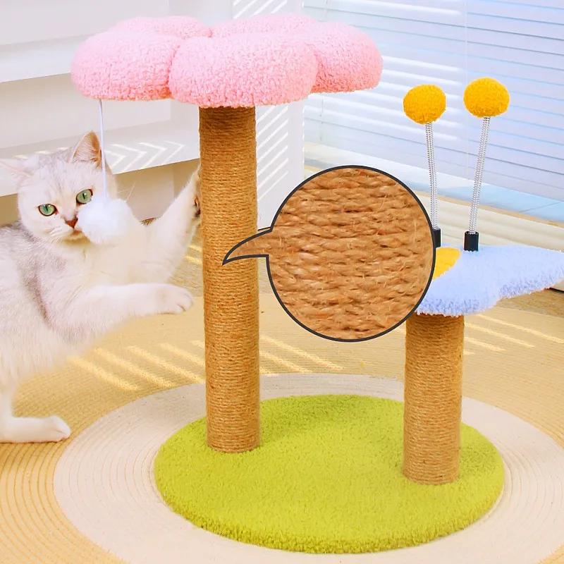 Marco de escalada para gatos, torre de árbol para gatos, Protector de sofá, poste rascador para gatos, columna rascador para saltar, rascador de flores para gatos, juguete para mascotas - imagen 3