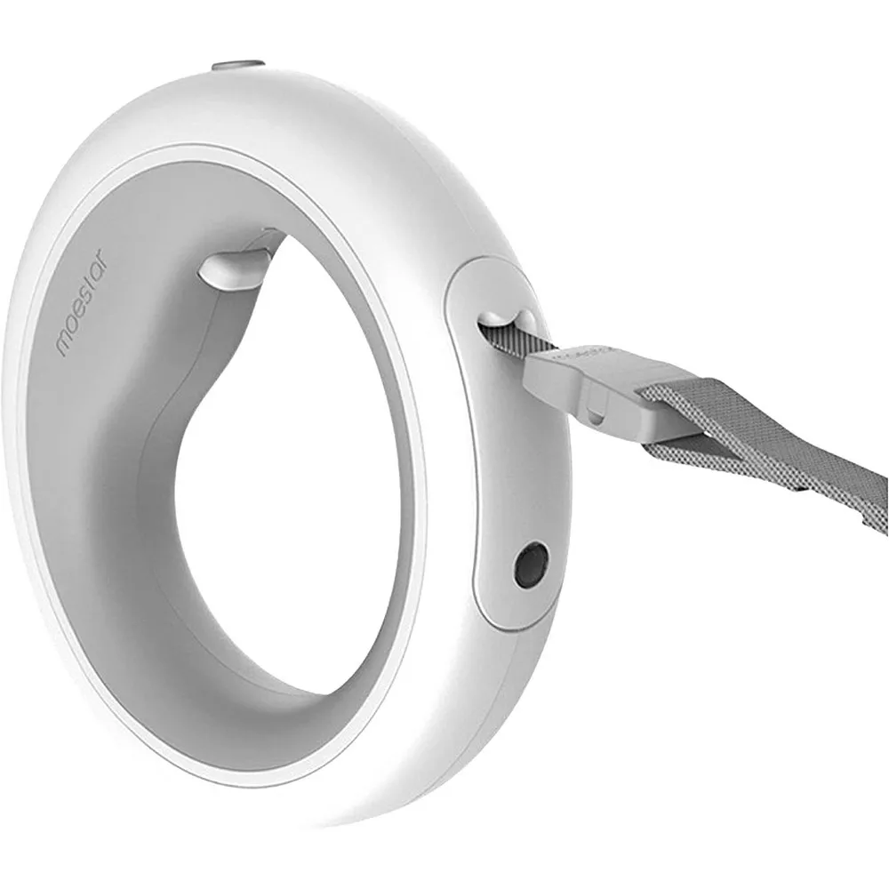 Moestar Correa retráctil para mascotas UFO con luz LED para caminar nocturno Correa inteligente para perros Manos libres Color gris antigolpes - imagen 2