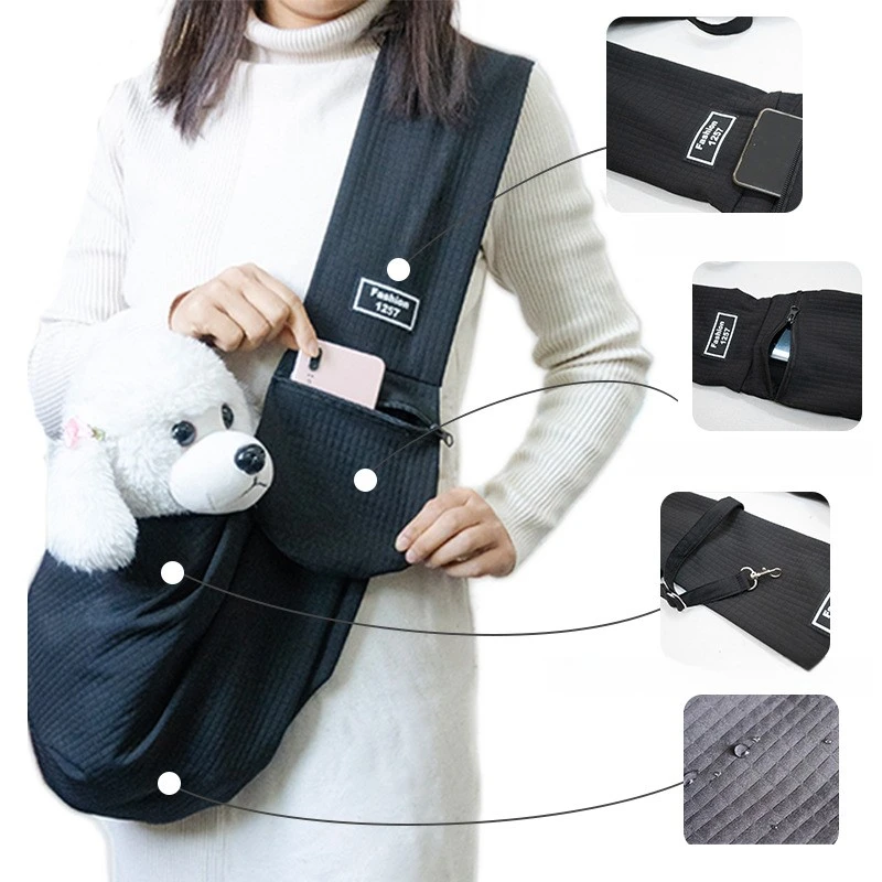 Bolsa de hombro tipo bandolera para mascotas al aire libre, bolsa de pecho portátil impermeable y transpirable, suministros para viajes de perros y gatos - imagen 4