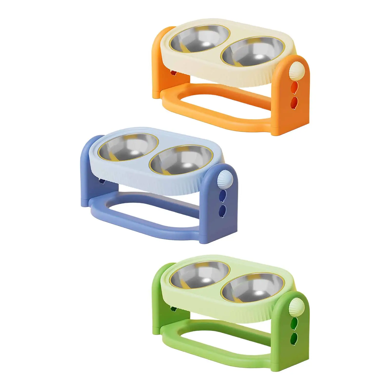 Cuenco elevado inclinado para gatos, alimentador ajustable para perros, cuenco elevado de acero inoxidable para mascotas pequeñas y medianas, estación de alimentación interior - imagen 3