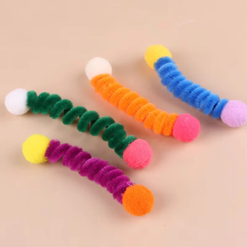 12/24 Uds. Juguetes interactivos de primavera para gatos, juguetes interactivos para mascotas, juguete colorido de Color aleatorio para gatos, juguetes para gatitos resistentes a mordeduras - imagen 5