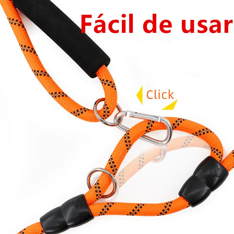 Correa para perro, correa para perros manos libres, correas reflectantes para caminar, cuerda para correr, correas dobles ajustables de 2,4 M de largo, cuerdas para perros - imagen 4