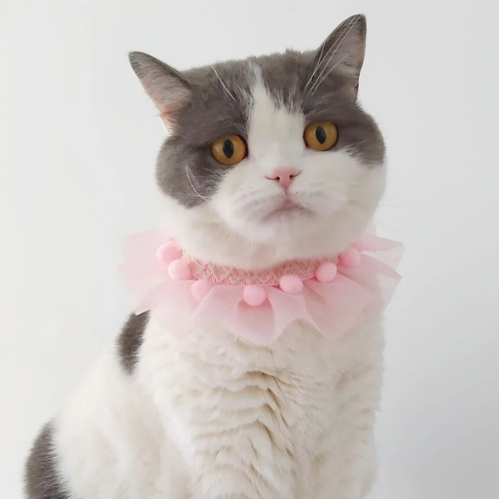 Accesorios para Gato, Collar con Baberos para Gato de princesa, bufanda ajustable para gato, Collar de encaje para gatito, Chihuahua, cachorro, correa para el cuello para perro - imagen 4