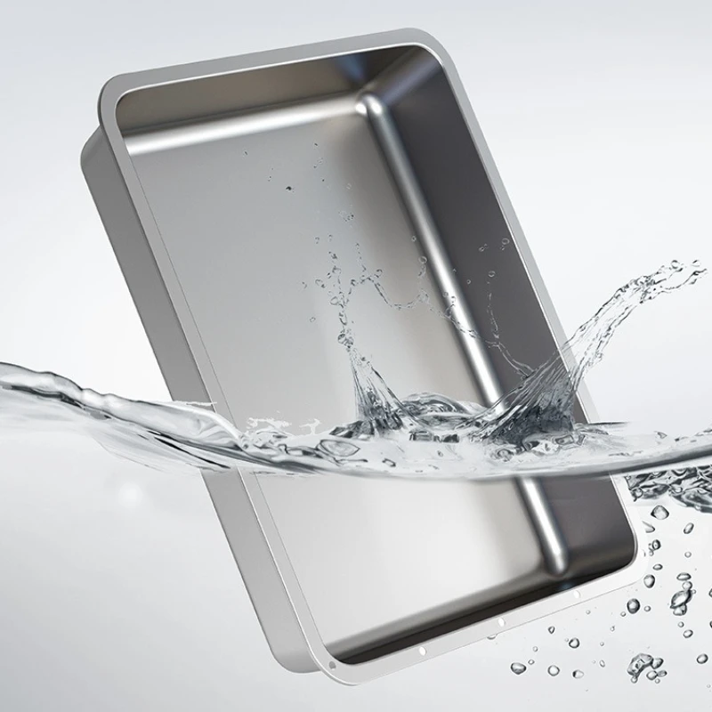 Caja de arena para gatos de acero inoxidable, totalmente cerrada, plegable, cajón grande, antisalpicaduras, desodorizante, inodoro para gatos, fácil de limpiar