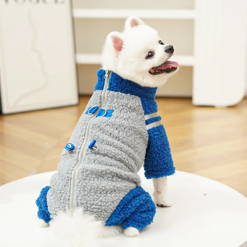Mono de lana para perros, ropa de invierno para perros, abrigo cálido para mascotas, monos para perros, gatos, Chihuahua, ropa para salchicha, chaqueta para cachorros de cuatro patas - imagen 3