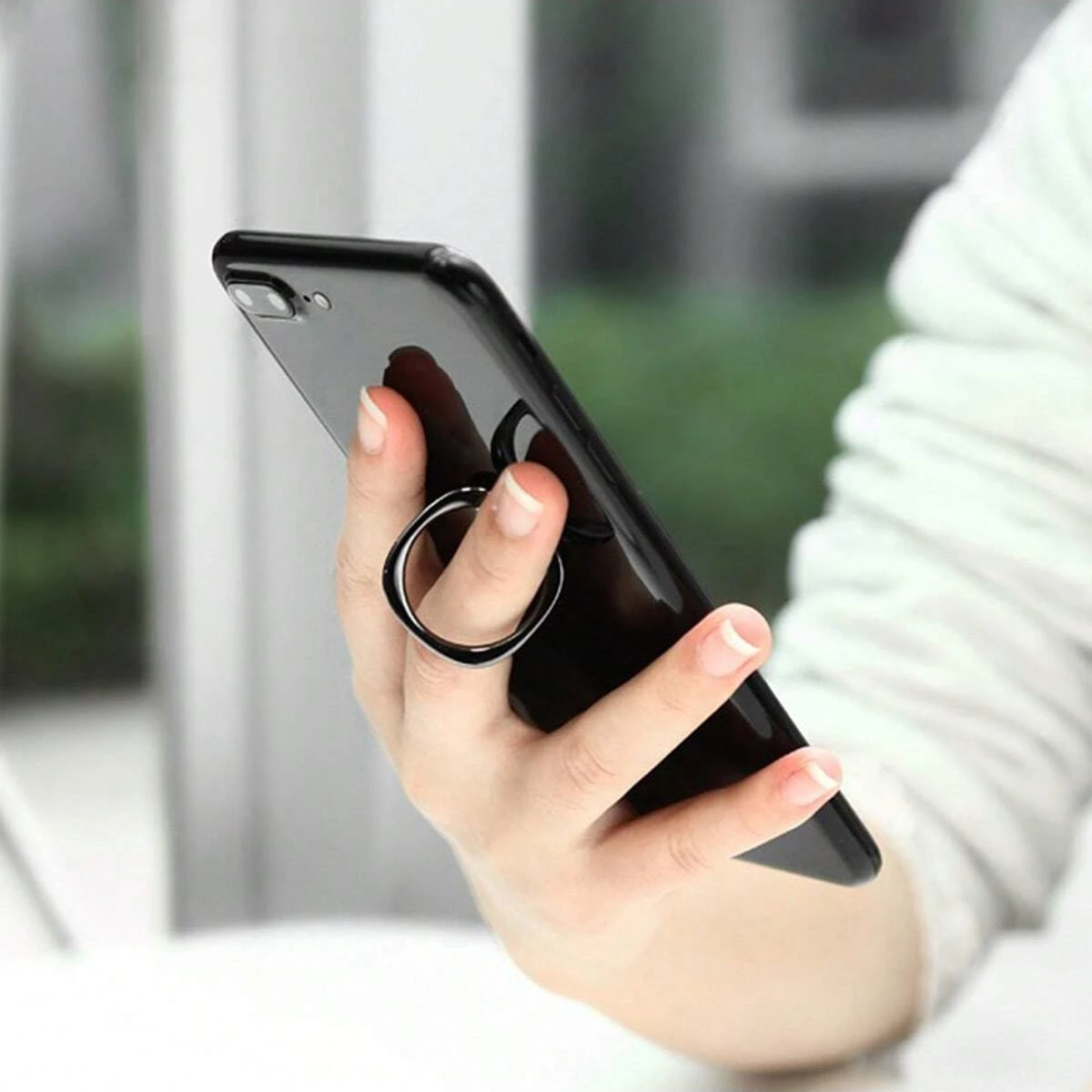 360 ° Soporte de anillo magnético giratorio para teléfono, soporte de agarre para dedo plegable de aleación de Zinc para coche y escritorio, soporte Universal para perezosos, 1 ud.