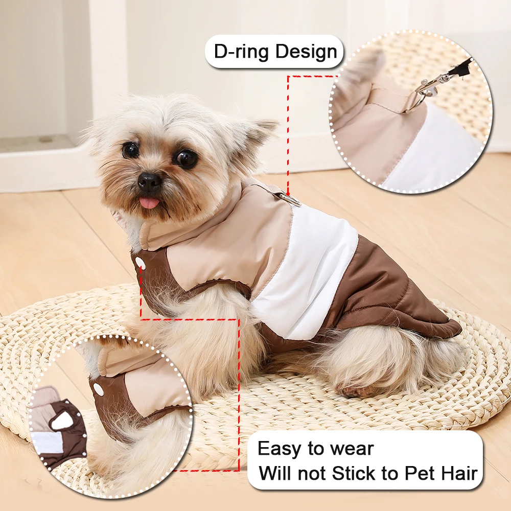 Chaqueta cálida para Gato, abrigo, ropa de invierno a prueba de viento para gatos pequeños y medianos, chaleco acogedor para cachorros y gatitos, trajes con anillo en D Sphynx - imagen 3