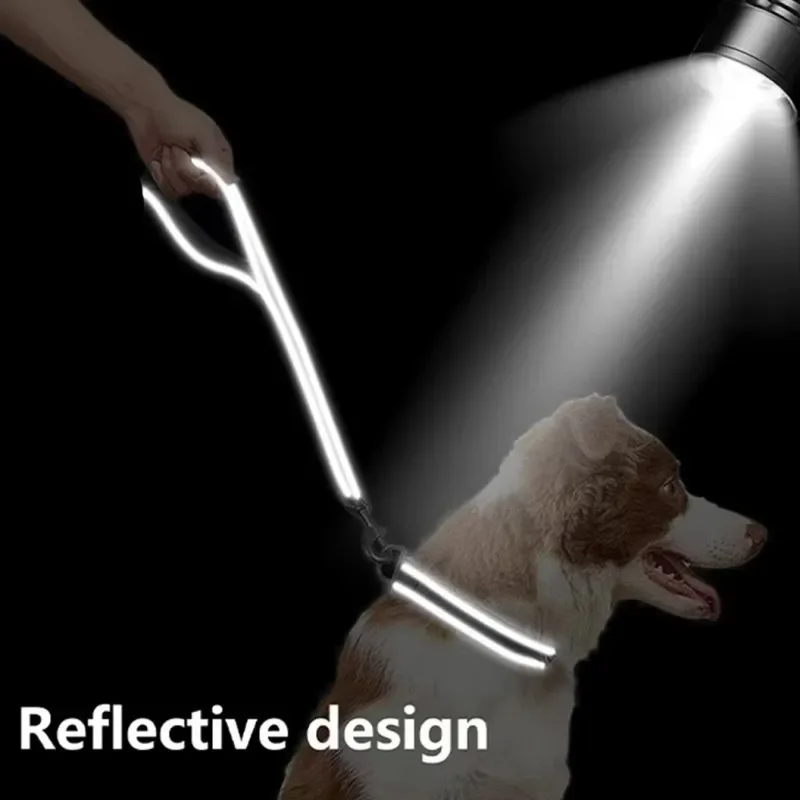 Correa para perro, cadena reflectante para perros, correa de cuerda de nailon de 120cm para caminar, cadena antipérdida para mascotas, mango cómodo, correas para perros - imagen 2